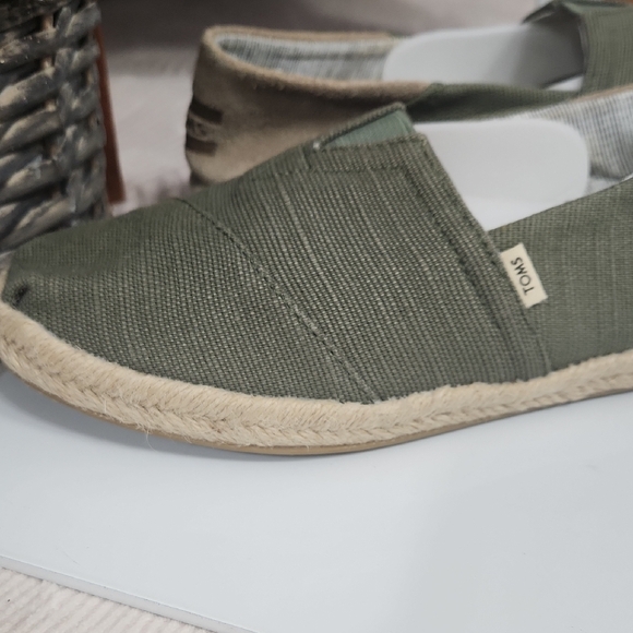 TOMS Olive Green Canvas Alpargata Espadrilles - Picture 8 of 11